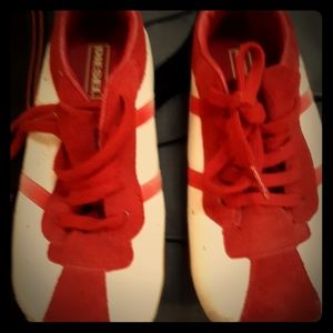 Girls Diesel red and white us 10 sneakers